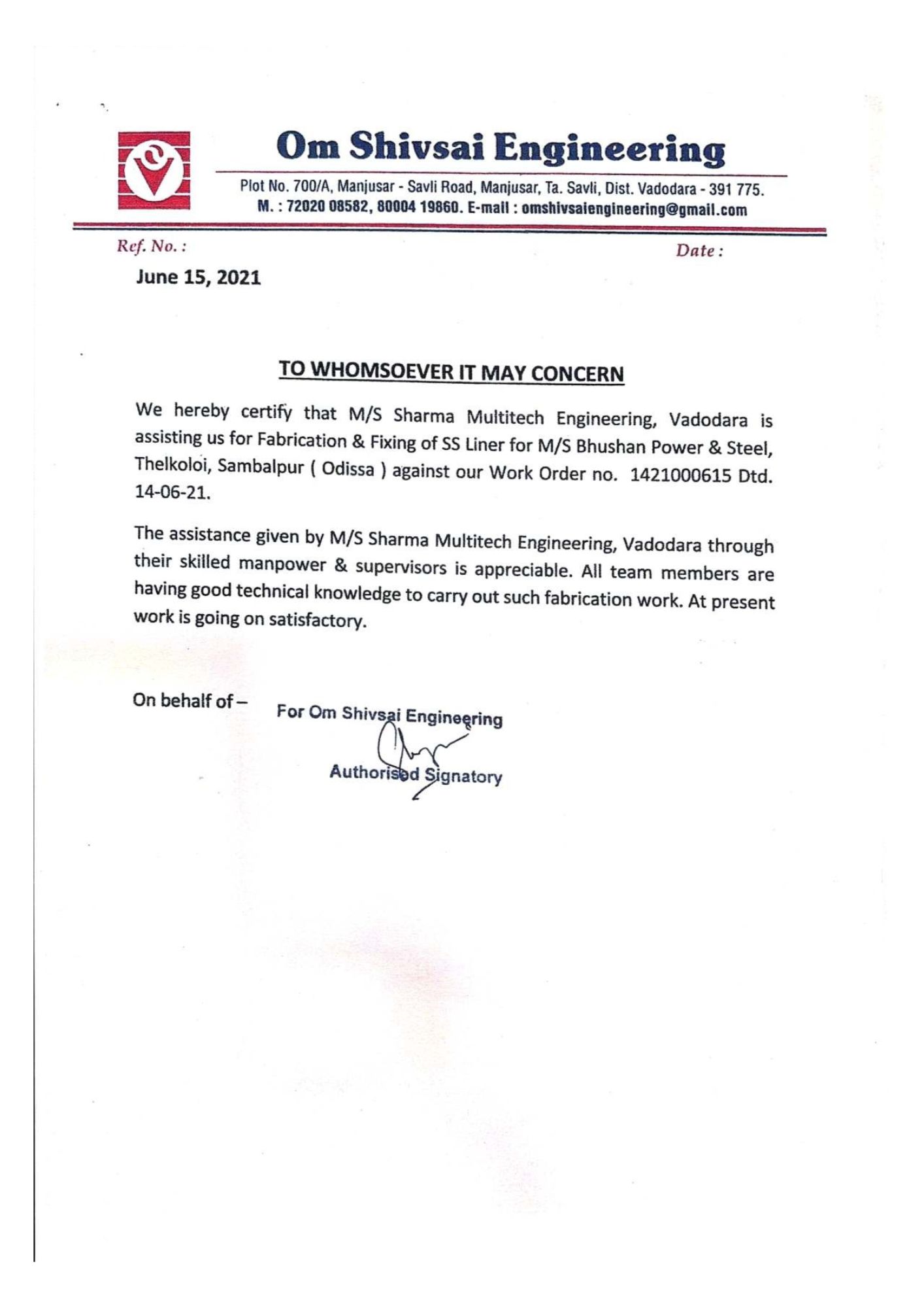certificate